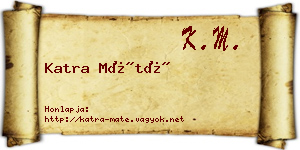 Katra Máté névjegykártya